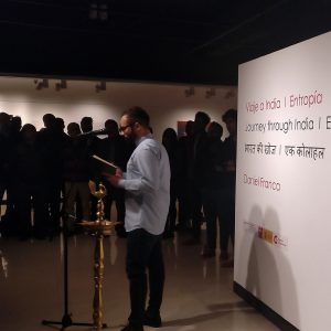 Inauguración Journey through India. 2018, Instituto Cervantes, Nueva Delhi.