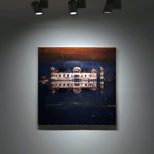 Jaipur Water Palace. Óleo y mixta sobre lienzo 120x120cm. 2018, Entropía, Daniel Franca.